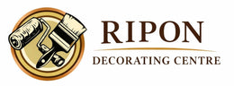 Logo of Ripon Decorating Centre with a paint roller and can on a white background